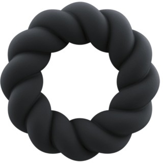 ROCKS-OFF - TWIST BLACK SILICONE MASTURBATOR RING - D-244043 - Teknashop Ltd