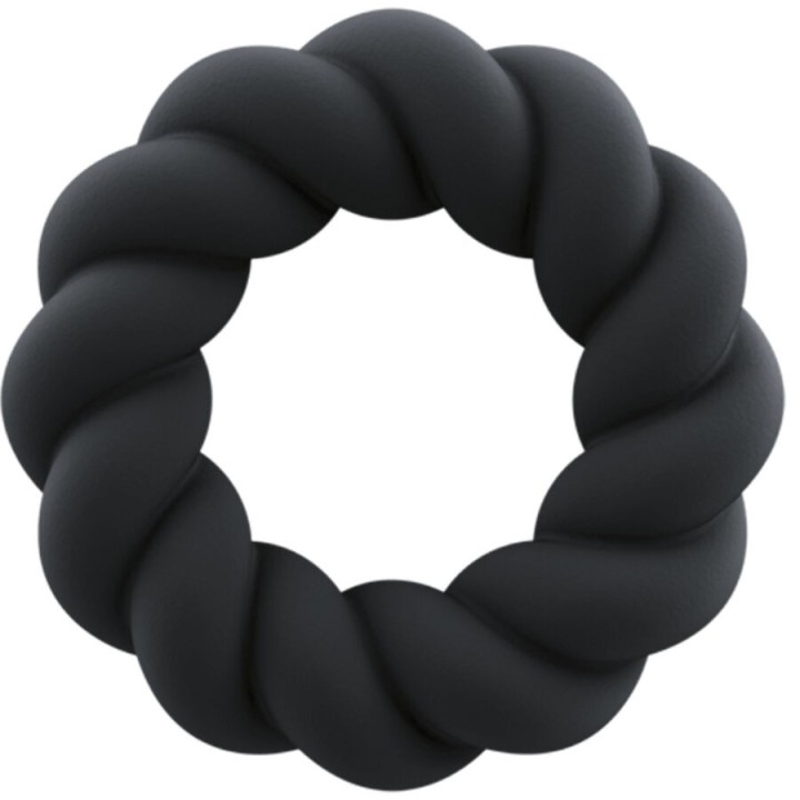 ROCKS-OFF - TWIST BLACK SILICONE MASTURBATOR RING - D-244043 - Teknashop Ltd