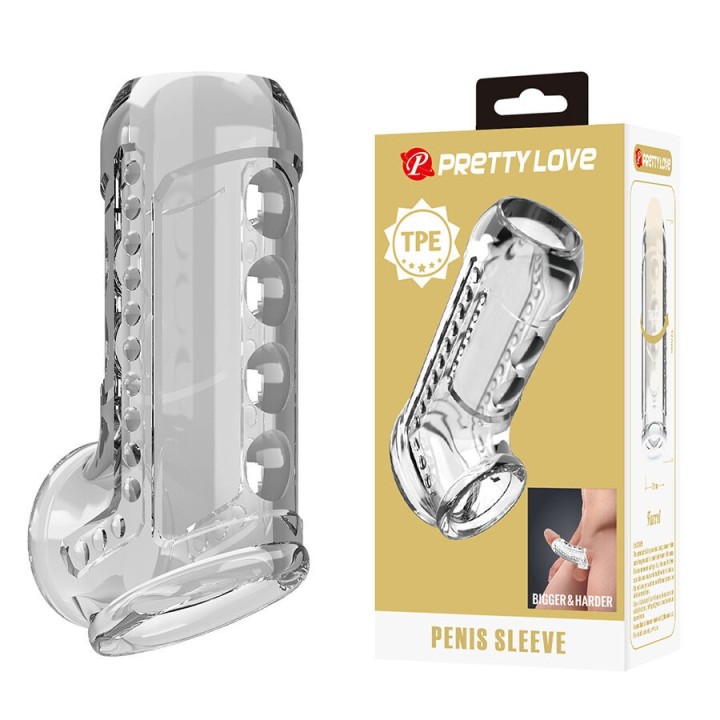 PRETTY LOVE - TRANSPARENT TEXTURED PENIS SHEATH - D-245214 - Teknashop Ltd