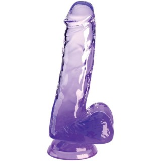 KING COCK - CLEAR REALISTIC PENIS WITH BALLS 13.5 CM PURPLE - D-236524 - Teknashop Ltd