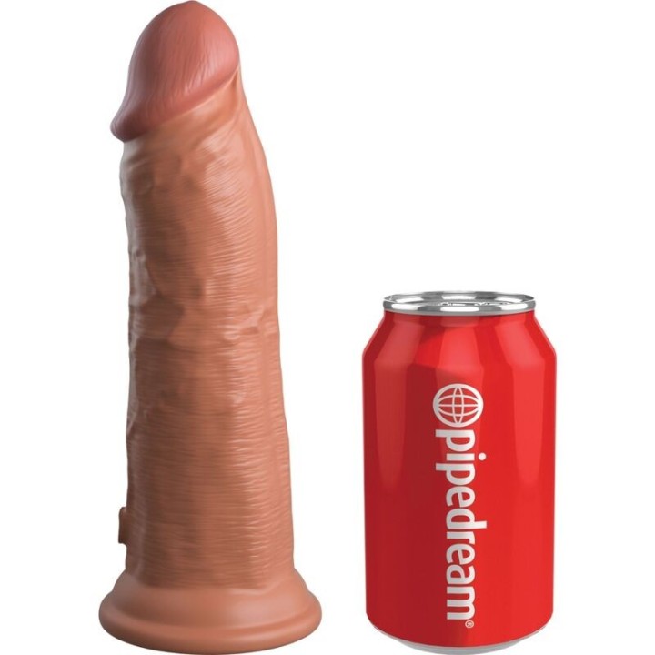 KING COCK - ELITE REALISTIC DILDO VIBRATING & SILICONE 20.3 CM CARAMEL - D-236631 - Teknashop Ltd