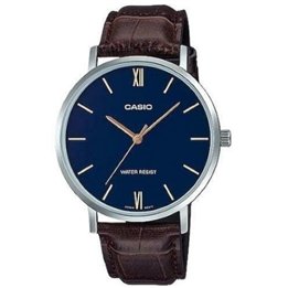 CASIO COLLECTION Mod. MINIMAL, LEATHER - BLUE - WW.MTP-VT01L-2BUDF - Teknashop Ltd