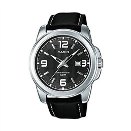 CASIO COLLECTION Mod. BOLD DATE - LEATHER. BLACK - WW.MTP-1314PL-8AVEF - Teknashop Ltd