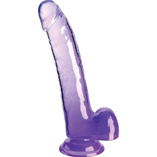 KING COCK - CLEAR DILDO WITH TESTICLES 20.3 CM PURPLE - D-236642 - Teknashop Ltd