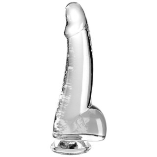 KING COCK - CLEAR DILDO WITH TESTICLES 15.2 CM TRANSPARENT - D-236645 - Teknashop Ltd