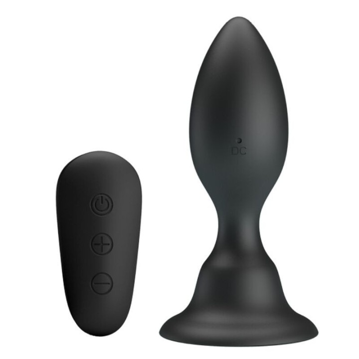 MR PLAY - ANAL PLUG WITH VIBRATION BLACK REMOTE CONTROL - D-226614 - Teknashop Ltd