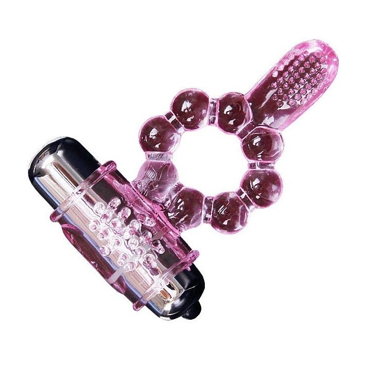 BAILE - SILICONE RING 10 TONGUE RHYTHMS WITH PINK VIBRATION - D-194494 - Teknashop Ltd