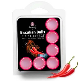 SECRETPLAY - SET 6 BRAZILIAN BALLS TRIPLE EFFECT - D-230995 - Teknashop Ltd