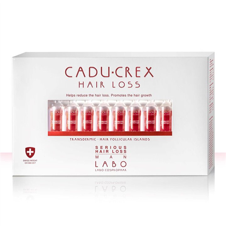 Labo Cosprophar Suisse, Cadu-Crex Severe Stage, Anti-Hair Loss, Ampoules Treatment Serum, For Scalp, For Men, 20 pcs, 3.5 ml - T