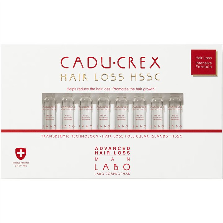 Labo Cosprophar Suisse, Cadu-Crex Advanced Stage, Anti-Hair Loss, Ampoules Treatment Serum, For Scalp, For Men, 40 pcs, 3.5 ml -