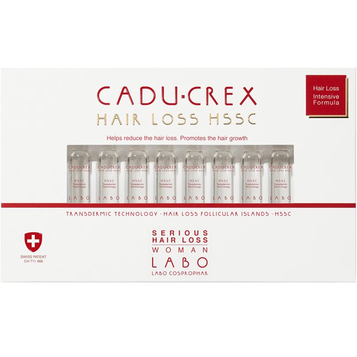 Labo Cosprophar Suisse, Cadu-Crex Severe Stage, Anti-Hair Loss, Ampoules Treatment Serum, For Scalp, For Women, 20 pcs, 3.5 ml -