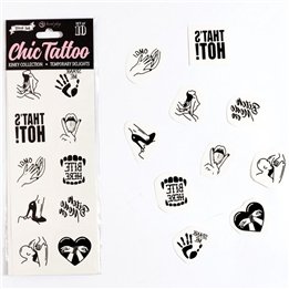 SECRET PLAY - SET OF 10 TEMPORARY TATTOOS KINKY COLLECTION - D-239378 - Teknashop Ltd