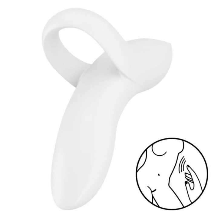 SATISFYER - BOLD LOVER FINGER VIBRATOR WHITE - D-232144 - Teknashop Ltd