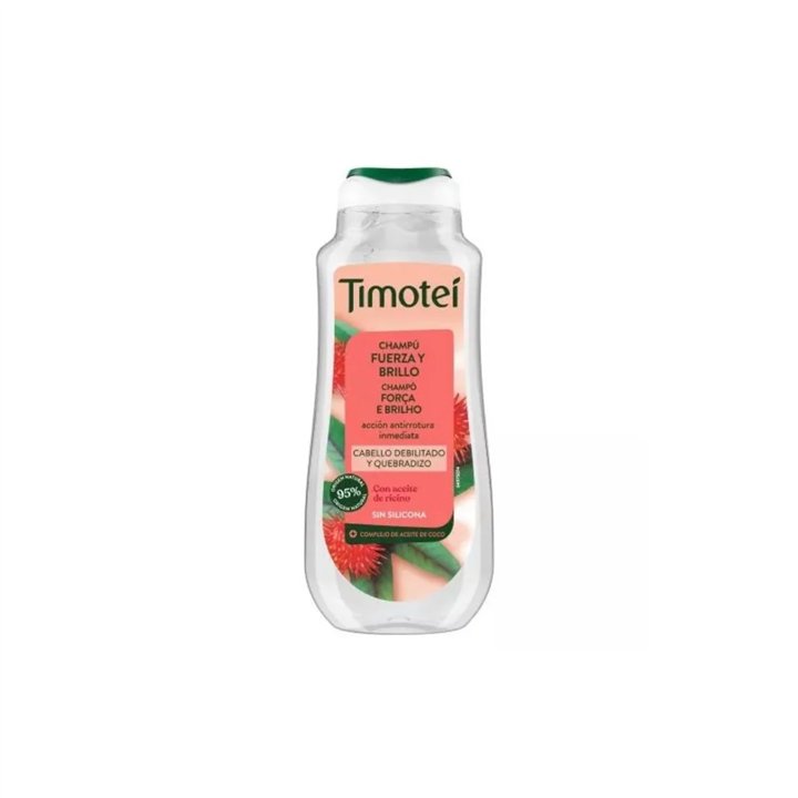 Timotei Champú Fuerza y Brillo Con Aceite De Ricino y Coco Para Cabello Débil y Quebradizo 300ml - unisex - Teknashop Ltd