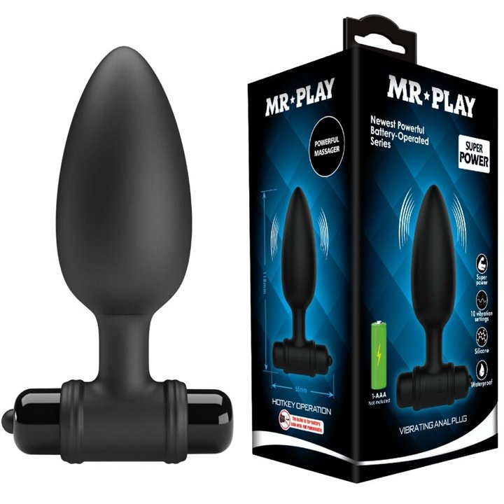 MR PLAY - SUPER POWER ANAL PLUG WITH VIBRATION - D-245194 - Teknashop Ltd