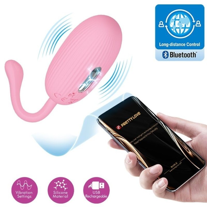 PRETTY LOVE - DOREEN PINK RECHARGEABLE VIBRATING EGG - D-237364 - Teknashop Ltd
