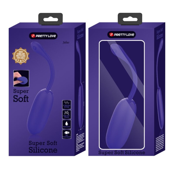 PRETTY LOVE - JULIUS WATERPROOF-RECHARGEABLE VIBRATING EGG PURPLE - D-238699 - Teknashop Ltd
