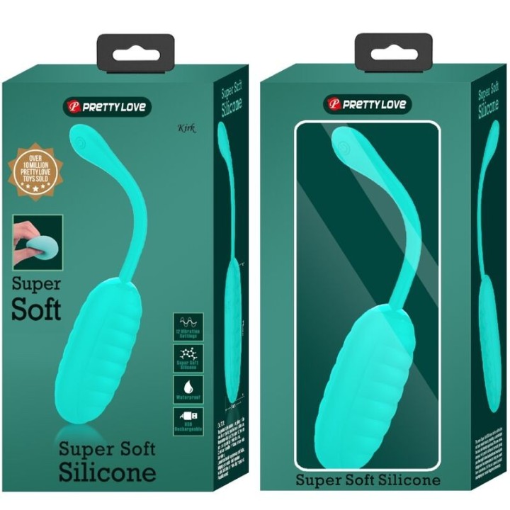 PRETTY LOVE - KIRK RECHARGEABLE VIBRATING EGG AQUA GREEN - D-238703 - Teknashop Ltd