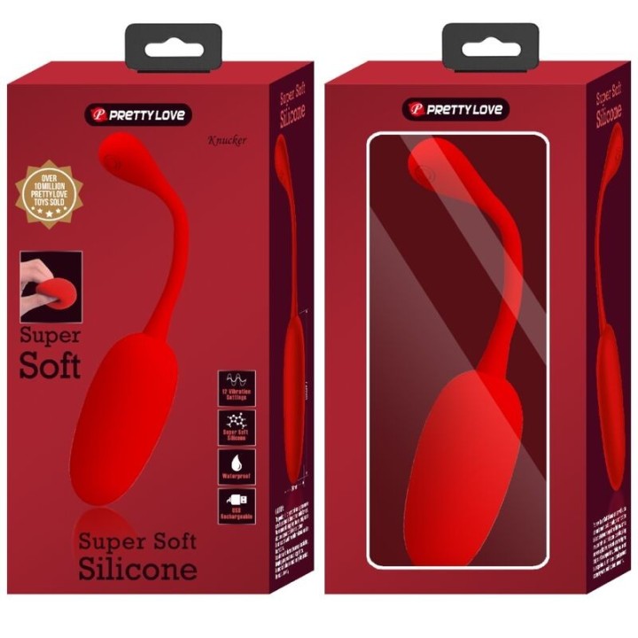 PRETTY LOVE - KNUCKER RED RECHARGEABLE VIBRATING EGG - D-238720 - Teknashop Ltd