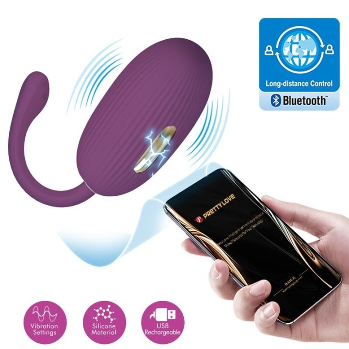 PRETTY LOVE - DOREEN PURPLE RECHARGEABLE VIBRATING EGG - D-238746 - Teknashop Ltd