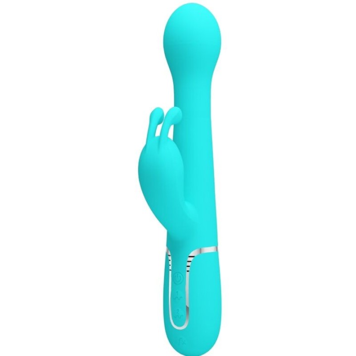 PRETTY LOVE - DEJON RABBIT VIBRATOR 3 IN 1 MULTIFUNCTION AQUA GREEN - D-238773 - Teknashop Ltd
