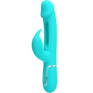 PRETTY LOVE - KAMPAS RABBIT 3 IN 1 MULTIFUNCTION VIBRATOR WITH TONGUE AQUA GREEN - D-238780 - Teknashop Ltd