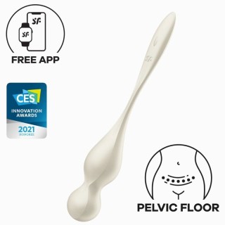 SATISFYER - LOVE BIRDS VIBRATING KEGEL BALLS WHITE - D-239371 - Teknashop Ltd