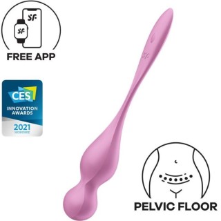 SATISFYER - LOVE BIRDS VIBRATING KEGEL BALLS PINK - D-239372 - Teknashop Ltd