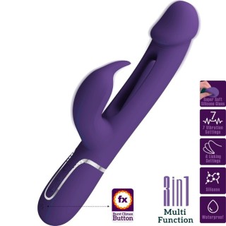 PRETTY LOVE - KAMPAS RABBIT 3 IN 1 MULTIFUNCTION VIBRATOR WITH TONGUE VIOLET - D-240556 - Teknashop Ltd