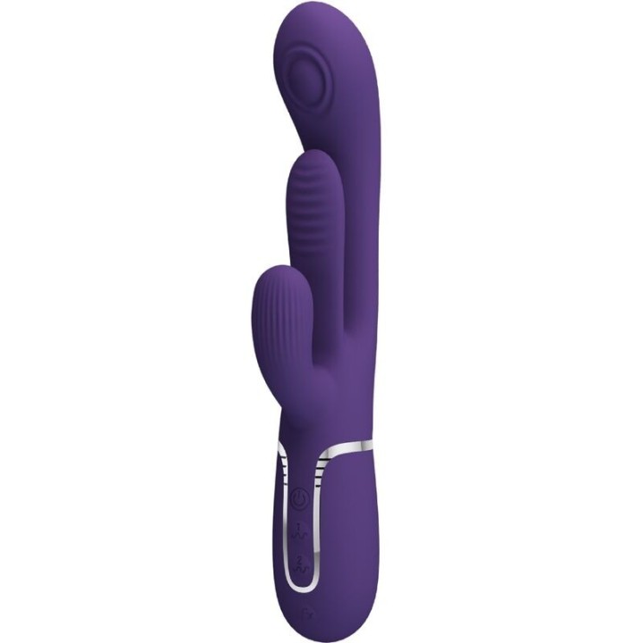 PRETTY LOVE - SHANIA TRIPLE RABBIT VIBRATOR MULTIFUNCTION PURPLE - D-241887 - Teknashop Ltd