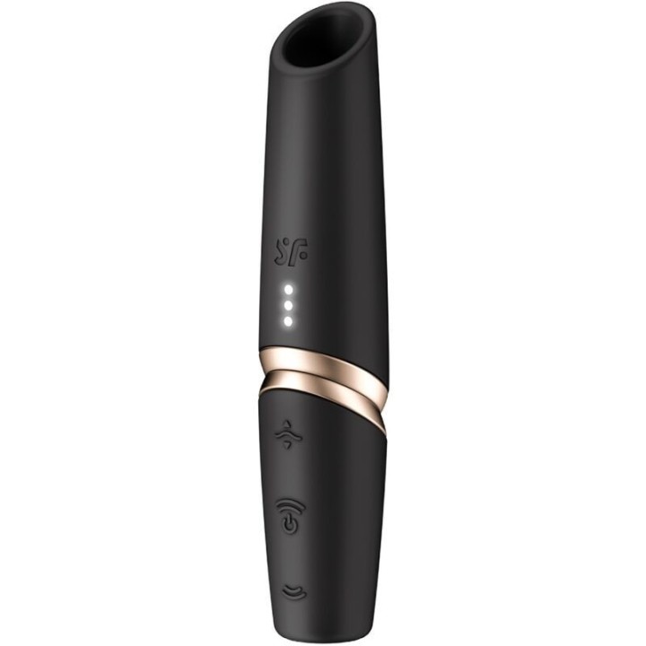 SATISFYER - PERFECT KISS WAVE CLITORIS STIMULATOR BLACK / GOLD - D-242632 - Teknashop Ltd