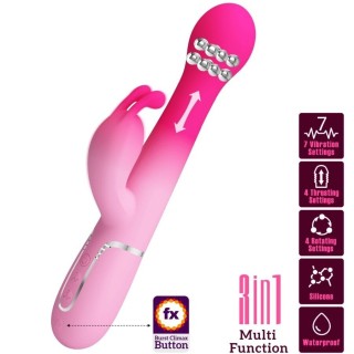 PRETTY LOVE - DEJON 3 IN 1 MULTIFUNCTION RABBIT VIBRATOR PINK - D-242716 - Teknashop Ltd