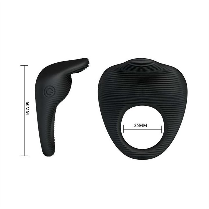 Vibrating Cock Ring Thimble Black - BI-210142 - Teknashop Ltd