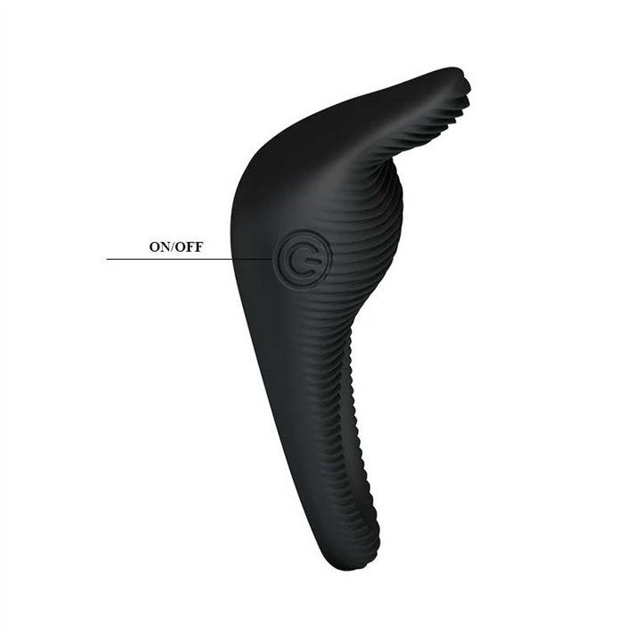 Vibrating Cock Ring Thimble Black - BI-210142 - Teknashop Ltd