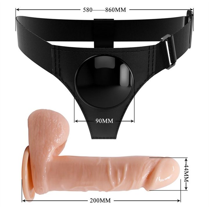 Tom Harness with Dildo 7.4 - BW-022090NR - Teknashop Ltd