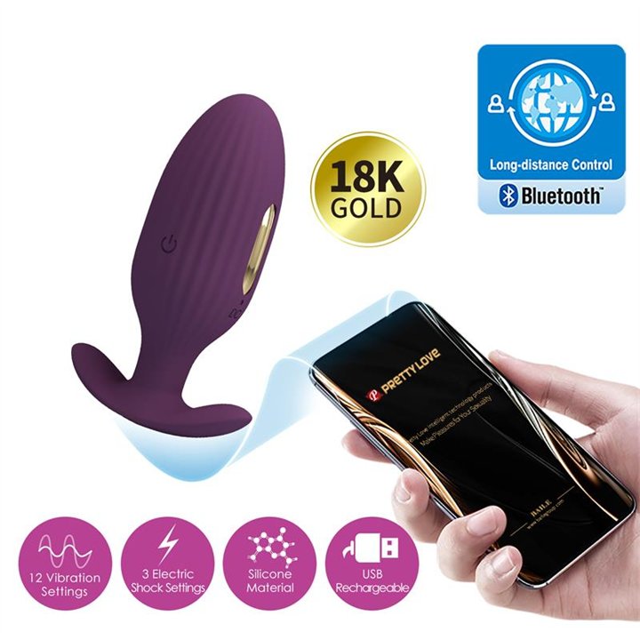Jefferson Anal Plug with Vibration and Electroshock with App - BI-040083HP-1 - Teknashop Ltd