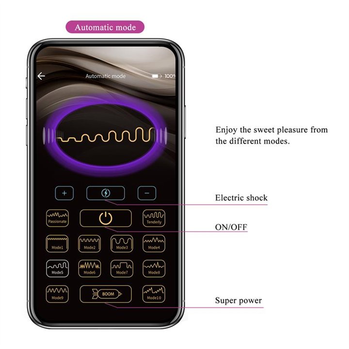 Jefferson Anal Plug with Vibration and Electroshock with App - BI-040083HP-1 - Teknashop Ltd