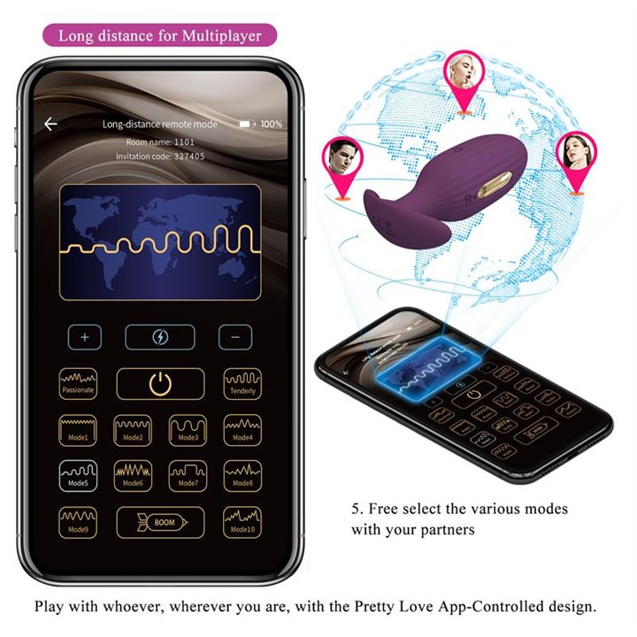 Jefferson Anal Plug with Vibration and Electroshock with App - BI-040083HP-1 - Teknashop Ltd