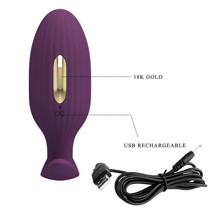 Jefferson Anal Plug with Vibration and Electroshock with App - BI-040083HP-1 - Teknashop Ltd