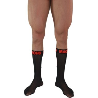 MACHO - THIN SOCKS ONE SIZE BLACK/RED - D-241317 - Teknashop Ltd
