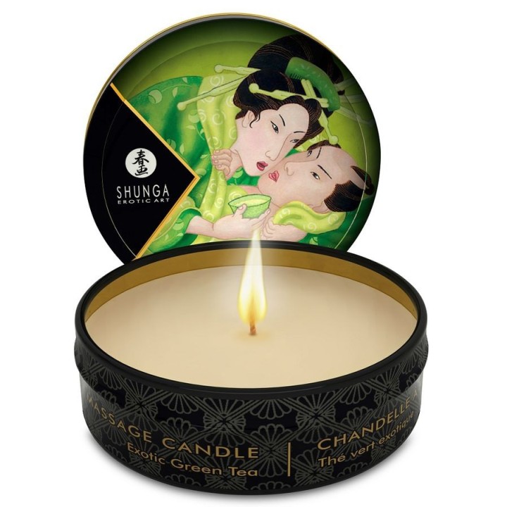 SHUNGA - MINI CARESS BY CANDELIGHT MASSAGE CANDLE T GREEN 30 ML - D-202762 - Teknashop Ltd