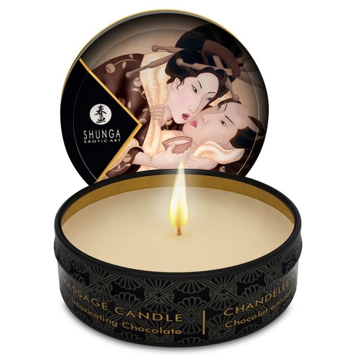 SHUNGA - MINI CARESS BY CANDELIGHT CHOCOLATE MASSAGE CANDLE 30 ML - D-202763 - Teknashop Ltd