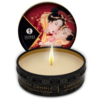 SHUNGA - MINI CARESS BY CANDELIGHT STRAWBERRIES AND CAVA MASSAGE CANDLE 30 ML - D-202764 - Teknashop Ltd