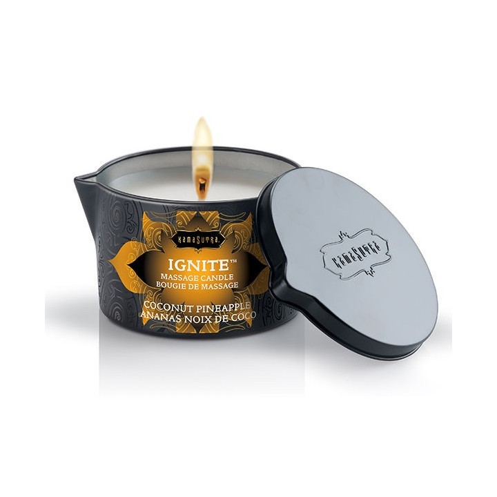 KAMASUTRA - COCONUT AND PINEAPPLE MASSAGE CANDLE 170GR - D-210619 - Teknashop Ltd