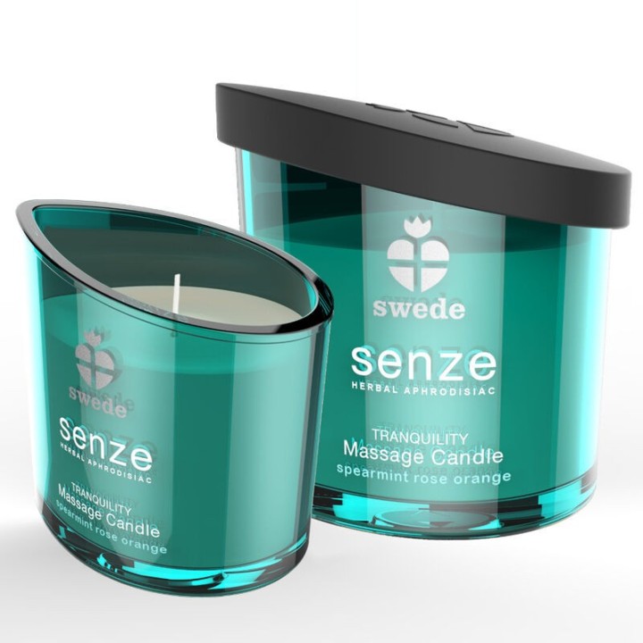 SWEDE - SENZE TRANQUILITY MASSAGE CANDLE - SPEARMINT, ROSE, ORANGE - D-231800 - Teknashop Ltd