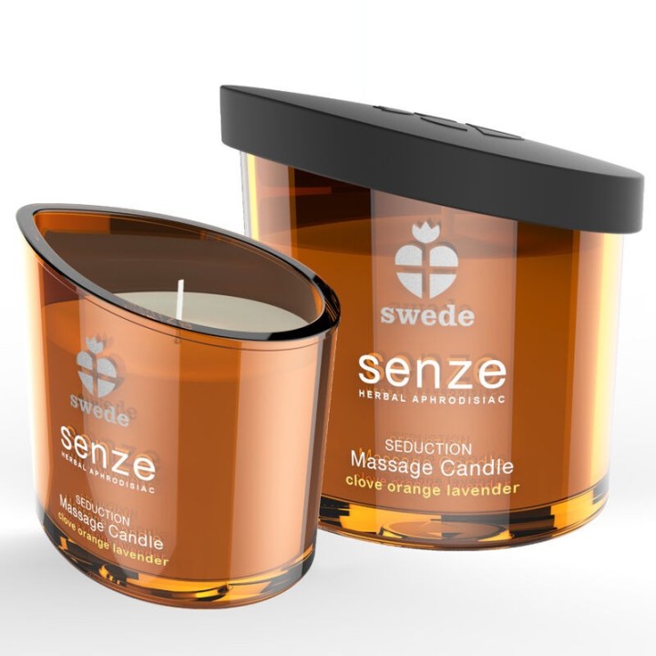 SWEDE - SENZE SEDUCTION MASSAGE CANDLE - CLOVE, ORANGE, LAVENDER - D-231801 - Teknashop Ltd