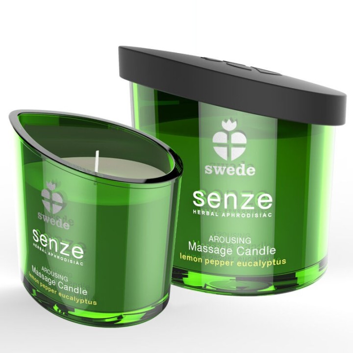 SWEDE - SENZE AROUSING MASSAGE CANDLE - LEMON, PEPPER, EUCALYPTUS - D-231804 - Teknashop Ltd