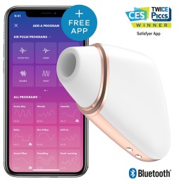 SATISFYER - LOVE TRIANGLE AIR PULSE STIMULATOR & VIBRATOR WHITE - D-224084 - Teknashop Ltd