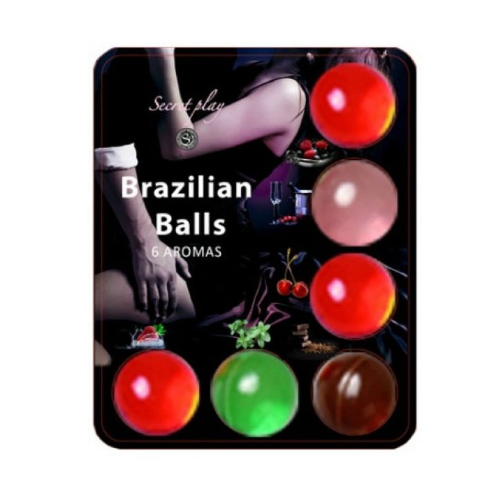 SECRETPLAY - BRAZILLIAN BALLS LUBRICANT HOT BALLS 6 UNITS - D-194822 - Teknashop Ltd