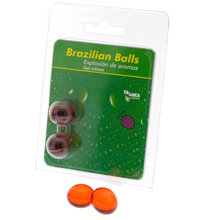 TALOKA - 2 BRAZILIAN BALLS STRAWBERRY INTIMATE GEL - D-232599 - Teknashop Ltd